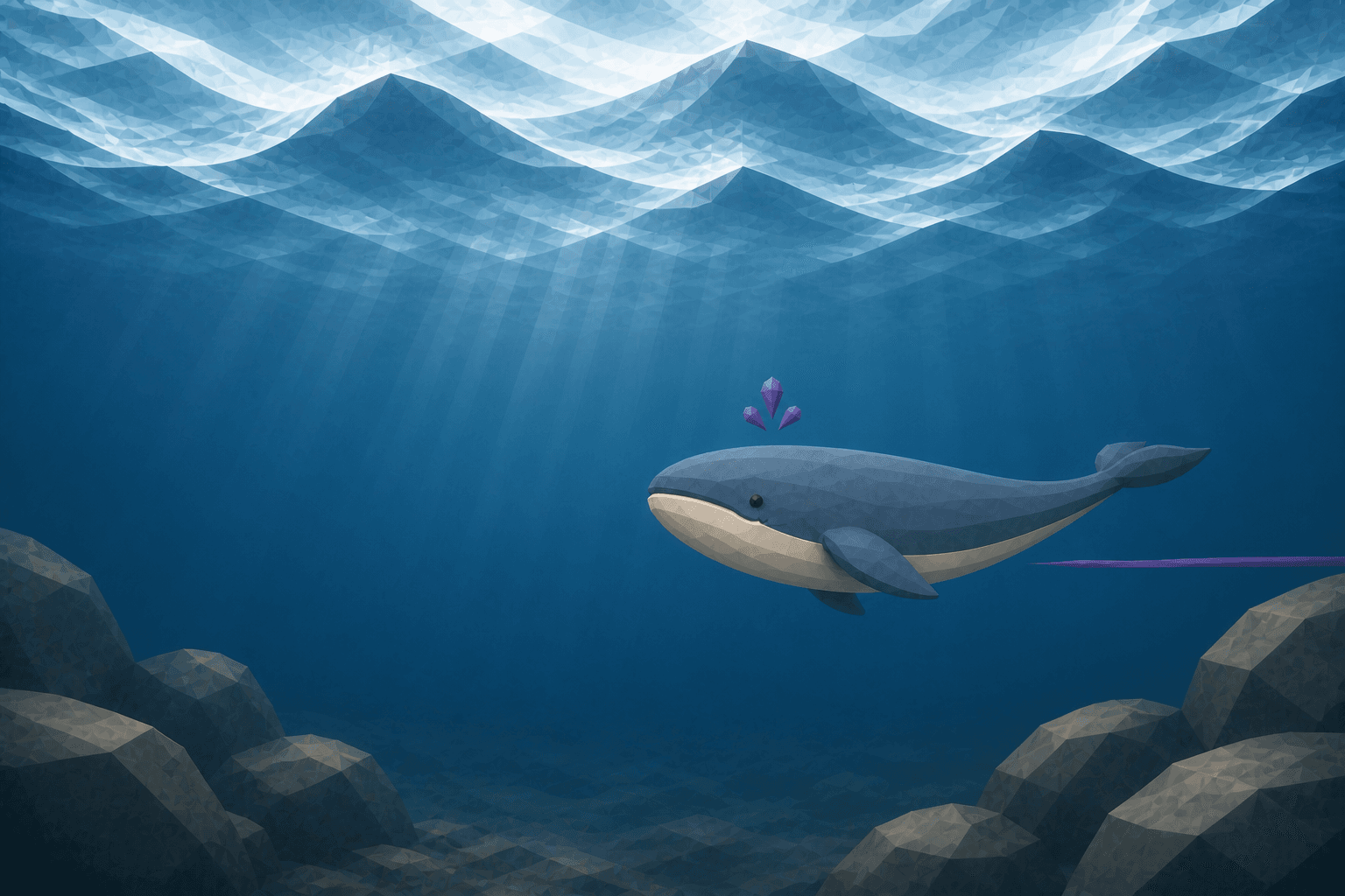 つよみを表すクジラの場面
