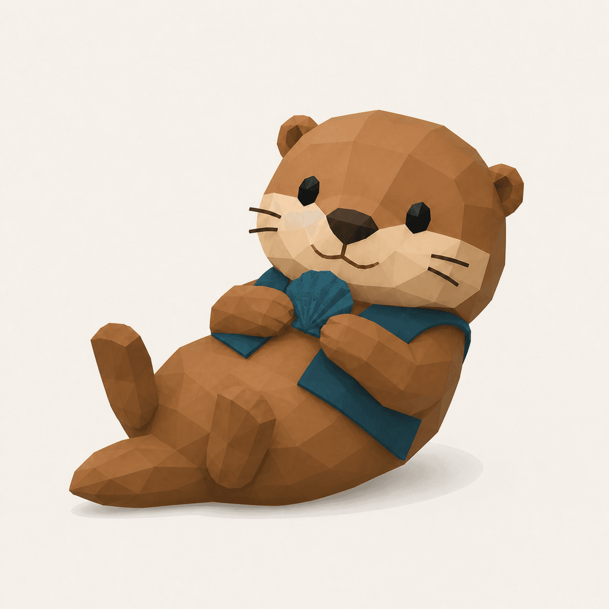 笑顔で立つラッコの全身イラスト