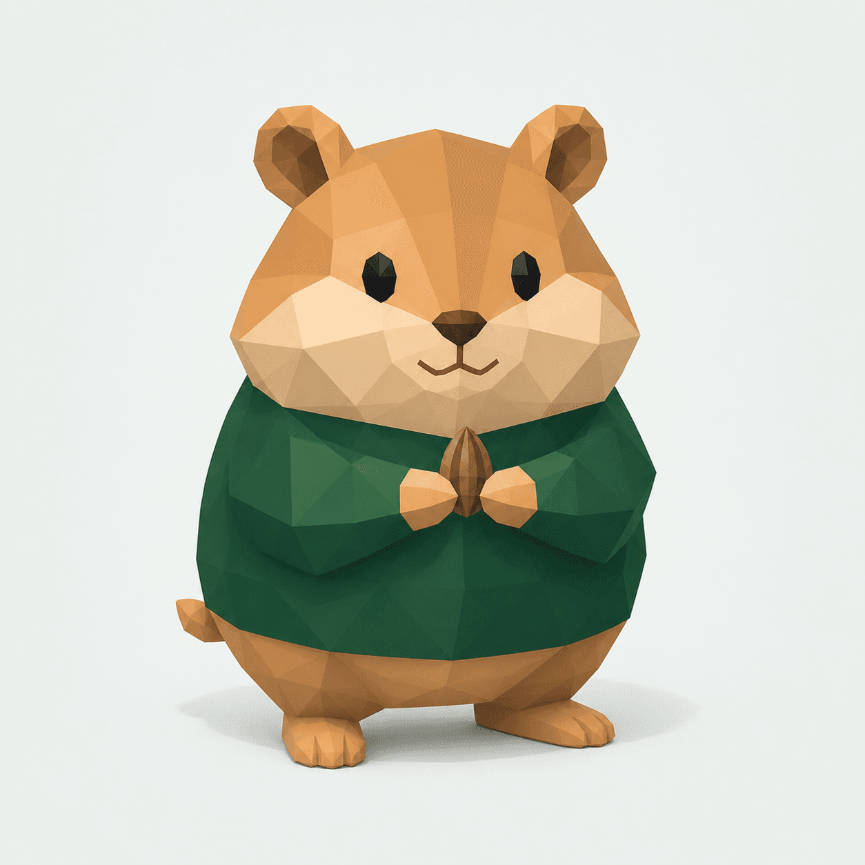 笑顔で立つハムスターの全身イラスト