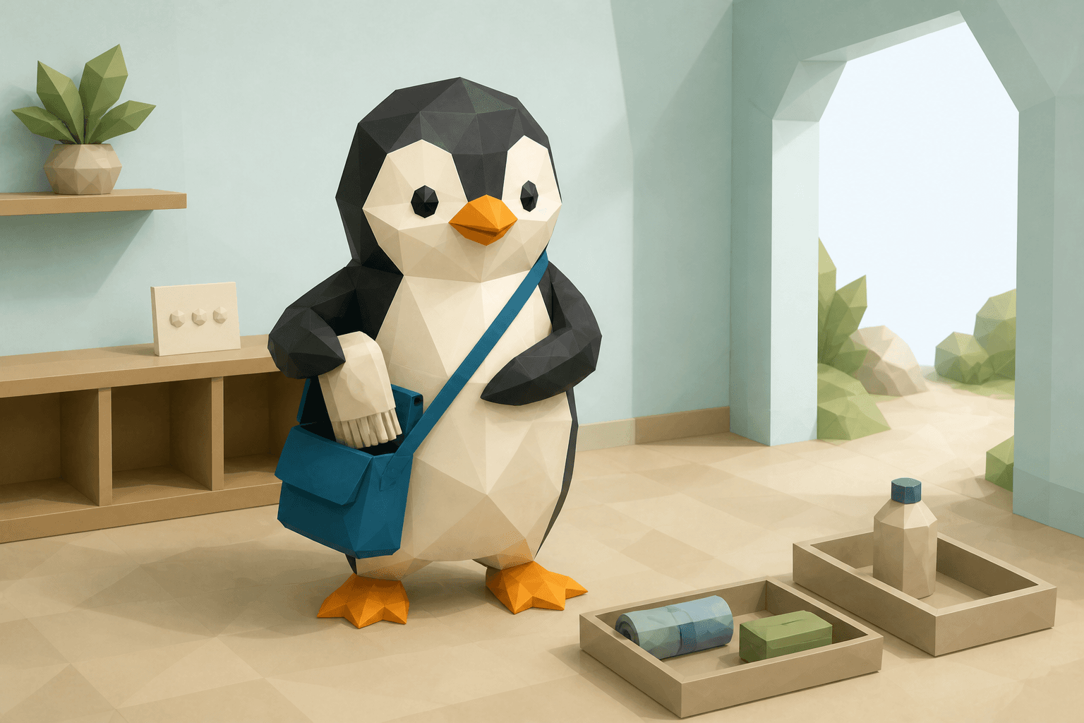 備えてから楽しむ計画派であるペンギンの紹介場面