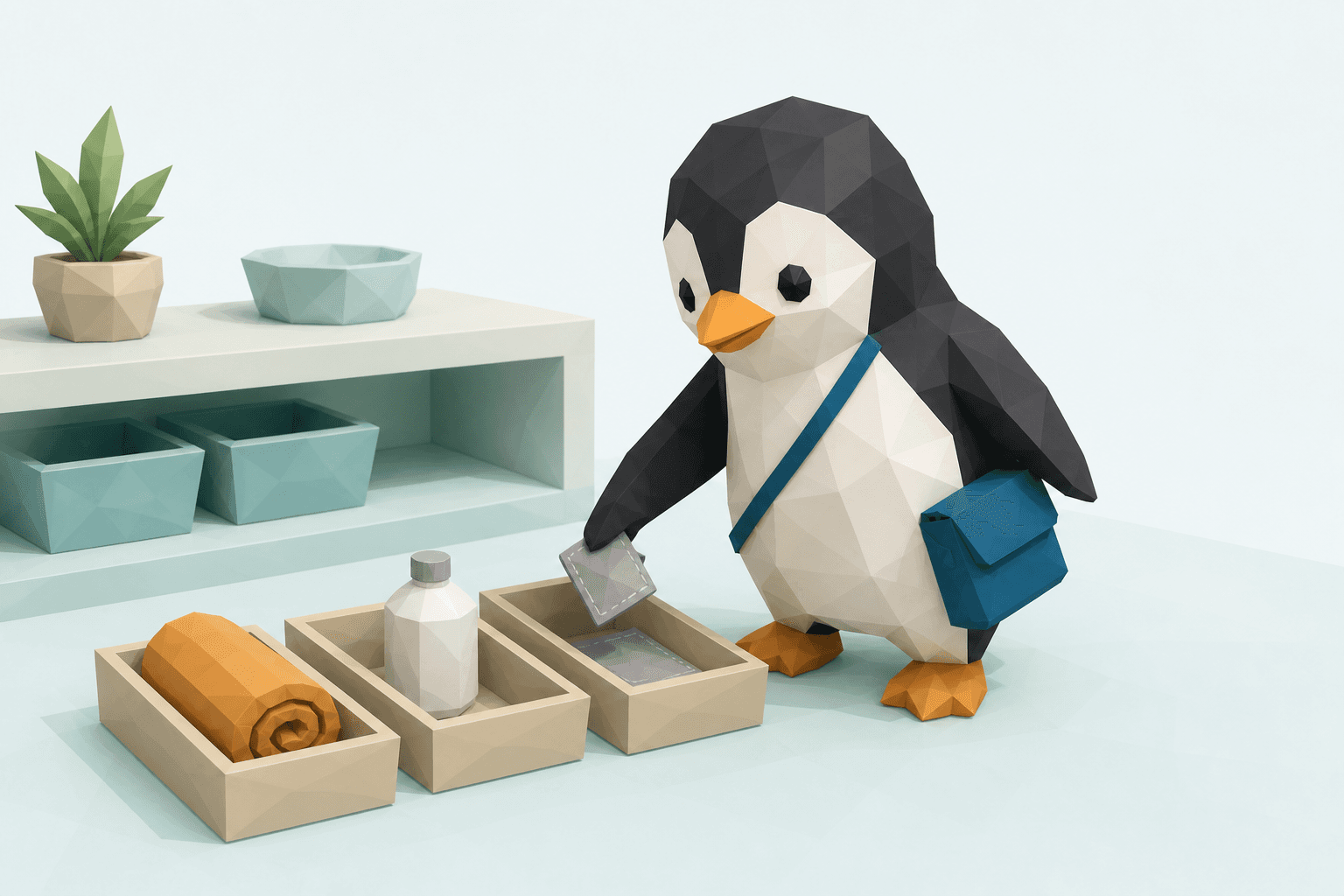 つよみを表すペンギンの場面